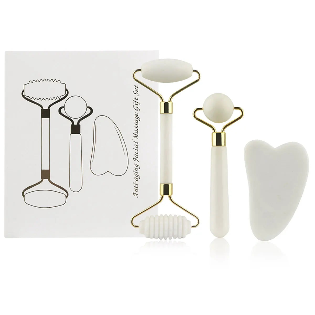 3-in-1 Jade Facial Roller Set