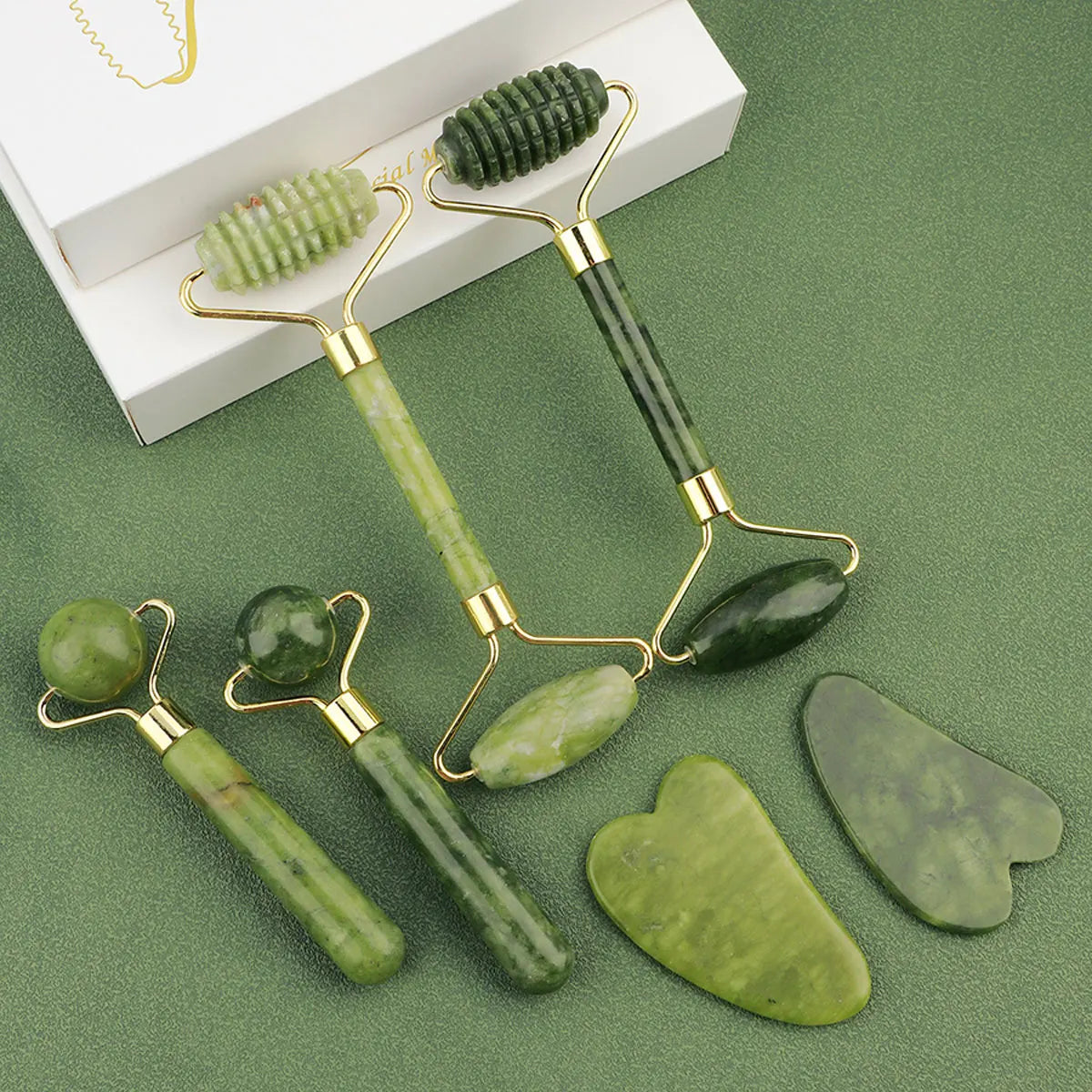 3-in-1 Jade Facial Roller Set