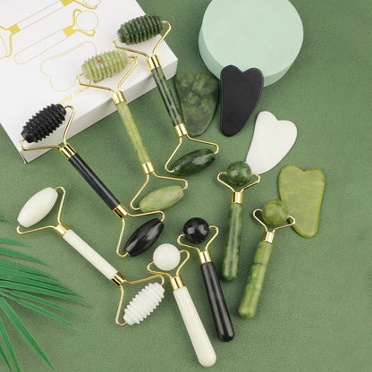 3-in-1 Jade Facial Roller Set