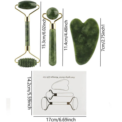 3-in-1 Jade Facial Roller Set