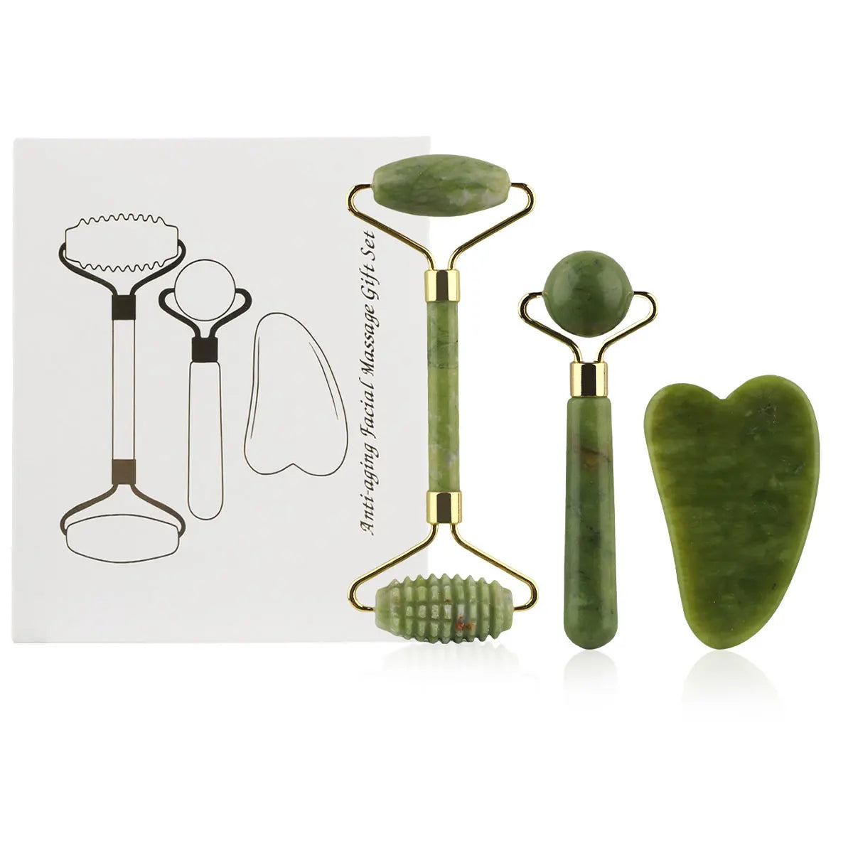 3-in-1 Jade Facial Roller Set